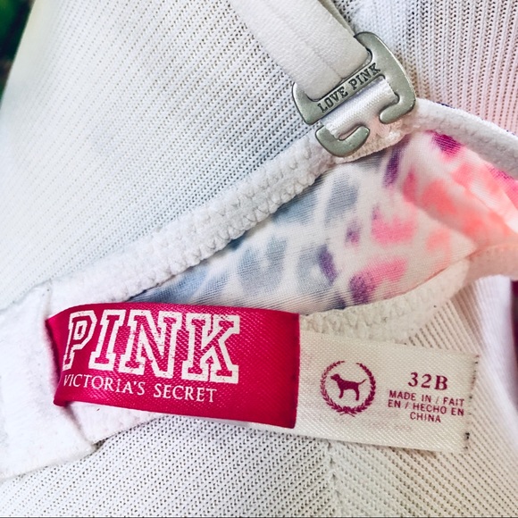 EUC VS PINK Heartbreaker Plunge Bra Rainbow Animal - Picture 11 of 15